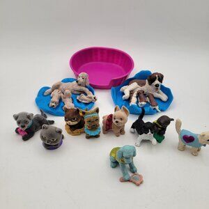 Vintage 1994 Hasbro Puppy in My Pocket Lot - Poodle & Saint Bernard - 20 Pieces